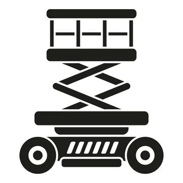Scissor lift elevating platform equipment silhouette icon Illustrazione stock