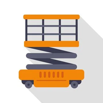 Scissor lift elevating platform flat icon design Ilustración de archivo