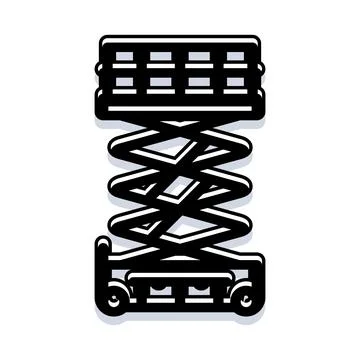 Scissor lift elevating platform vector flat design Stock Illustration
