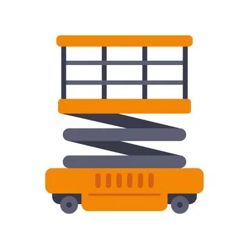 Scissor lift flat icon for construction equipment Illustrazione stock