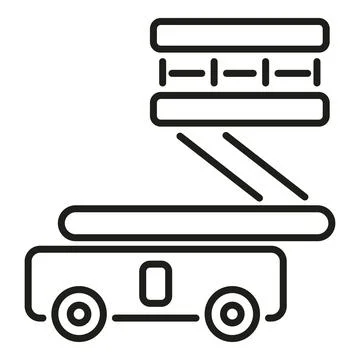 Scissor lift icon elevating work platform concept Stock Illustration
