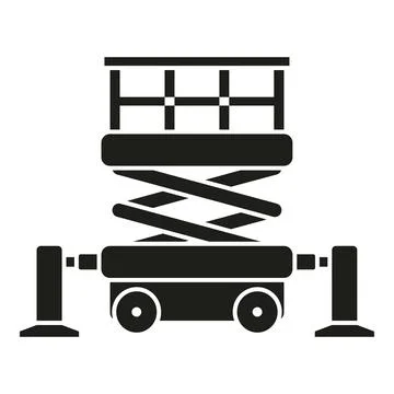 Scissor lift machine elevating platform access equipment Illustrazione stock