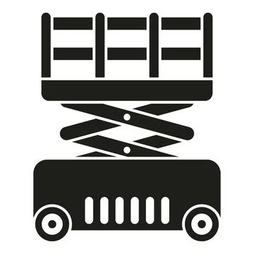 Scissor lift machinery elevating platform icon vector Stock Illustration