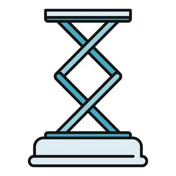 Scissor lift mechanism elevating platform icon design Stock Illustration