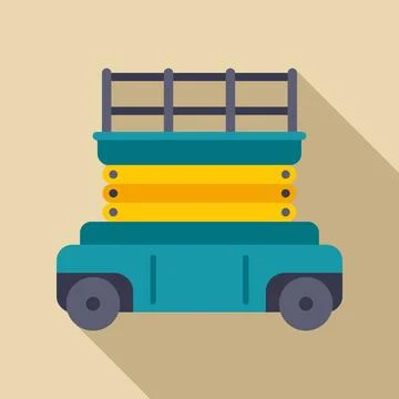Scissor lift platform elevating construction equipment machine Illustrazione stock