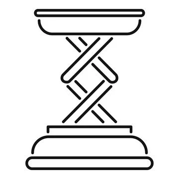 Scissor lift platform elevating mechanism icon outline Stock Illustration