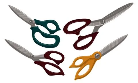 Scissor Template Vector Set Color Stock-Illustration