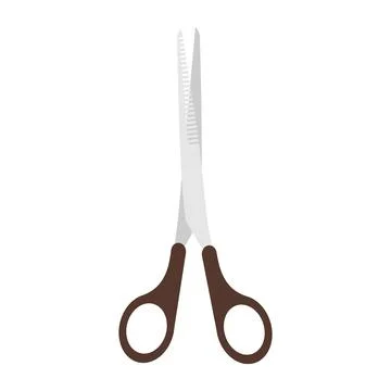 Scissor vector cut tool icon illustration isolated white design. Black symbol Stock Illustration