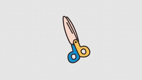 Scissors 2D Animation Stock Footage 283902144