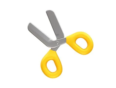 Scissors 3d icon illustration 3d rendering Stock Illustration