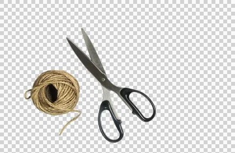 The scissors and a ball of string Stockfoto's