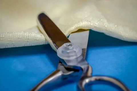 Scissors and Cloth Fotos Stock