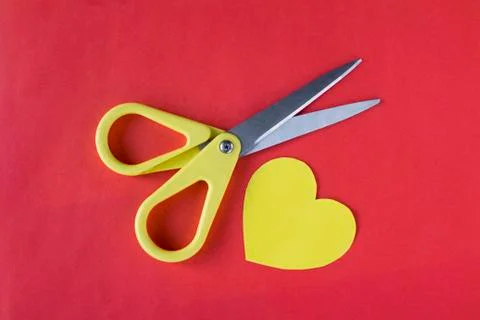 Scissors and colored paper Stock Photos