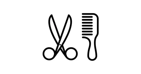 Scissors and comb animated outline icon Stock Footage 239988240