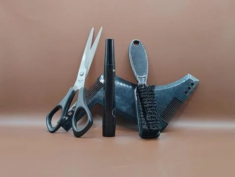 Scissors and comb are various tools Stock Photos