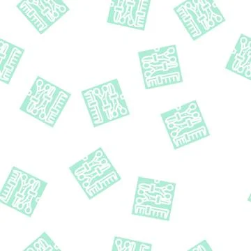 Scissors and comb groomer set glyph vector seamless pattern イラスト素材