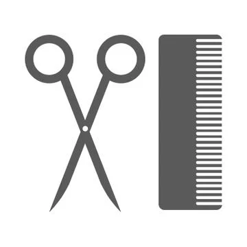 Scissors and comb icon Stock Illustration