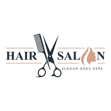 Scissors and comb icon salon logo Stock Illustration