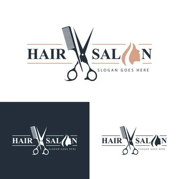 Scissors and comb icon salon logo Stock Illustration