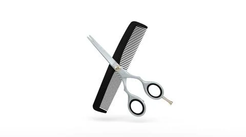 Scissors And Comb Stock Illustration