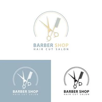 Scissors and comb logo Illustrazione stock