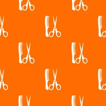 Scissors and comb pattern seamless Stockillustratie