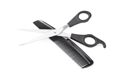 Scissors and comb Stock Photos