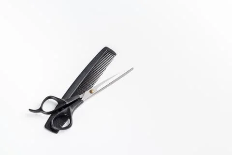 Scissors and comb 스톡 사진