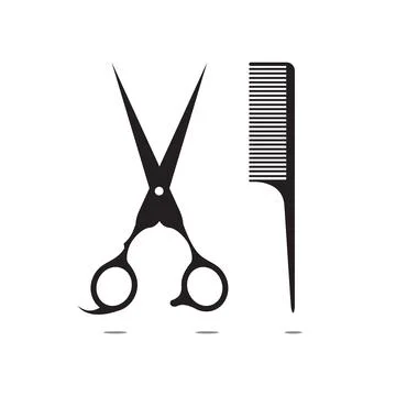 Scissors and comb vector Stock Illustration