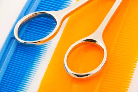 Scissors and combs Stock Photos