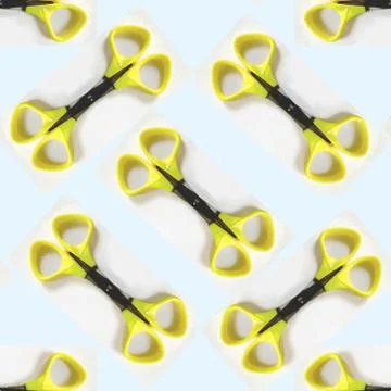 Scissors and curve shape seamless pattern Illustrazione stock