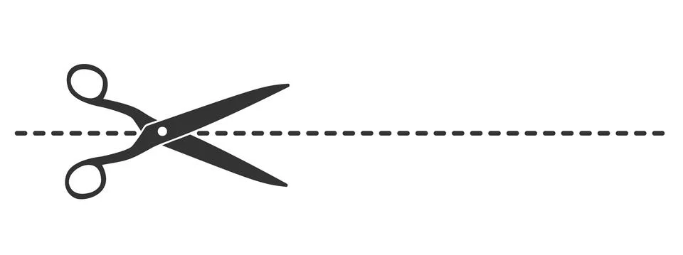 Scissors and dashed perforation line symbol イラスト素材