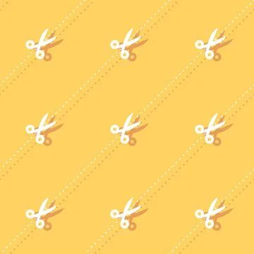 Scissors And Dots Barber Accessory Seamless Pattern Stock Illustration