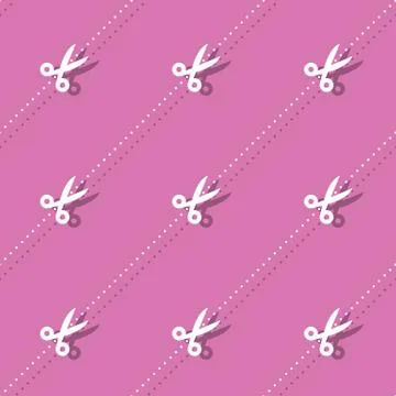 Scissors And Dots Barber Accessory Seamless Decorative Pattern 스톡 일러스트