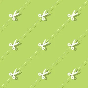 Scissors And Dots Barber Accessory Seamless Background Stock Illustration