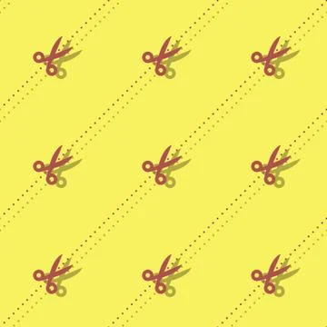 Scissors And Dots Barber Seamless Accessory Background Stock Illustration
