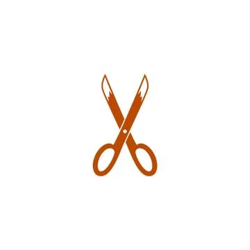 Scissors and fox tail vector illustration Stock Illustration
