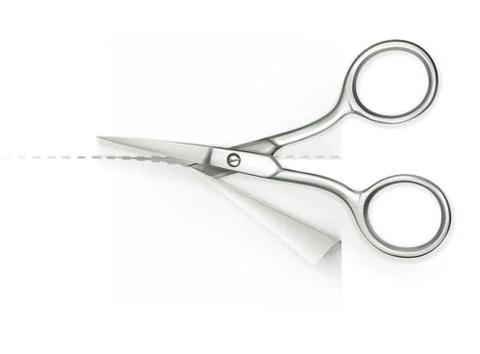 Scissors and paper, cut, vector illustration Stock Illustration