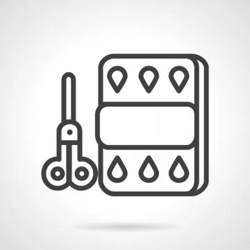 Scissors and paper line vector icon Stock Illustration