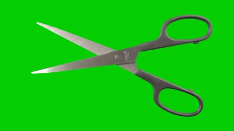 Scissors animated on a green screen background Stock Footage