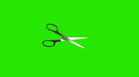 Scissors animated on a green screen background Stock Footage 24998717
