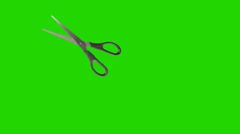 Scissors animated on a green screen background Stock Footage 24998755
