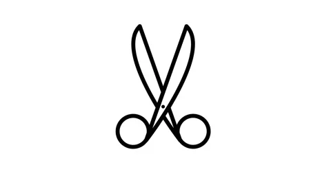 Scissors animated outline icon Stock Footage 239987890