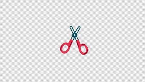 Scissors Animation On Alpha Channel Stock Footage 281451811