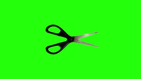 Scissors animation, stop motion style, seamless loop chroma key Stock Footage 262238329