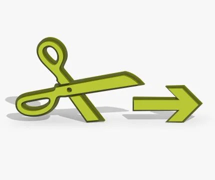 Scissors with arrown Stock Illustration