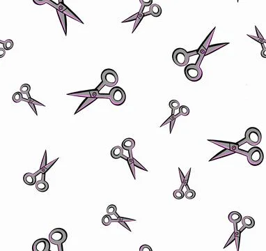 Scissors background, seamless pattern, illustration illustration ornament Stock Illustration