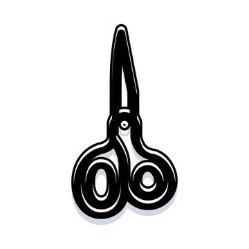 Scissors black and white illustration cutting tool Stock Illustration