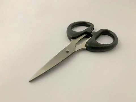 Scissors with black handled Stock Photos