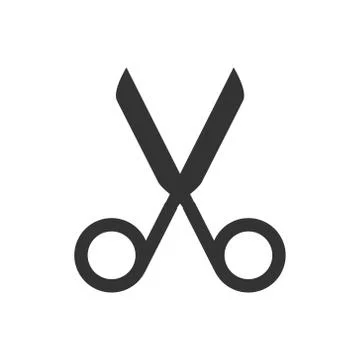 Scissors black icon. Scissors symbol vector Stock Illustration